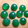 12x12 mm So Gorgeous Emerald Green ONYX - Rose Cut Round Cabochon super Sparkle - 10 pcs